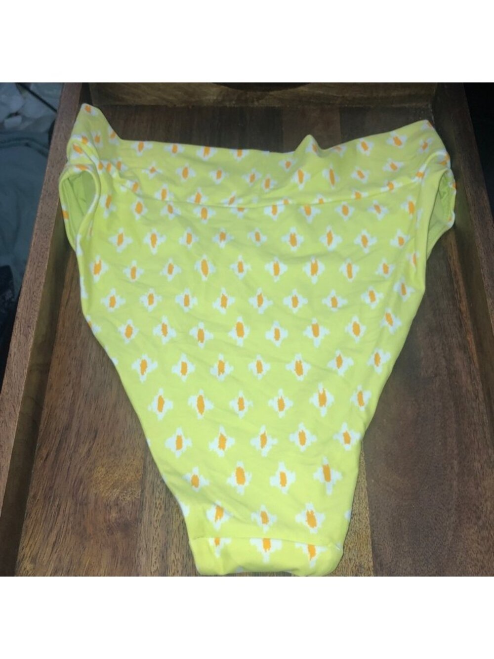 aerie Yellow & White Patterned High Waist Bikini Bottom - Picture 5 of 5